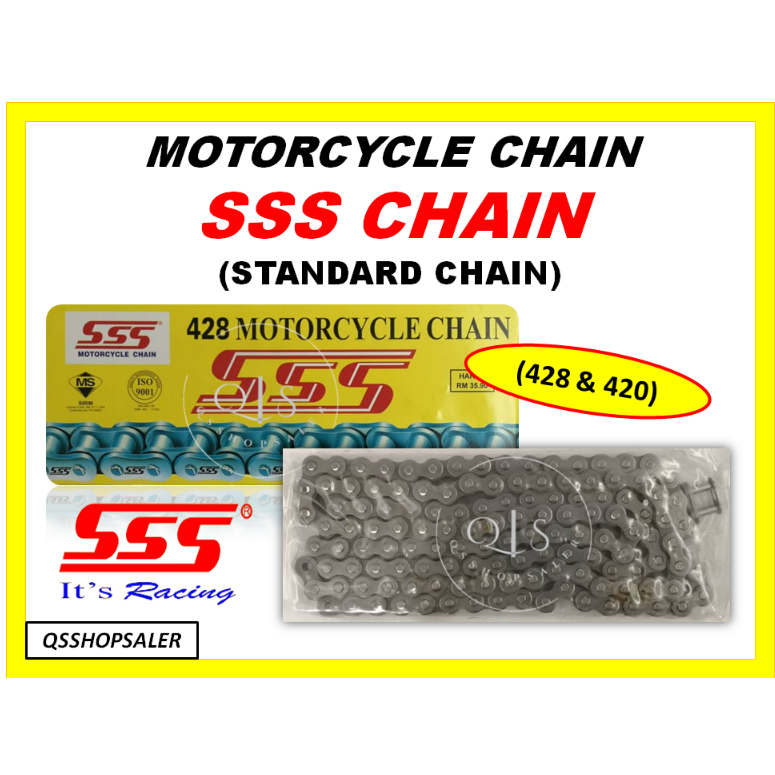 (420 & 428) SSS MOTORCYCLE CHAIN / SSS STANDARD CHAIN / มอเตอร์ RANTAI / RANTAI