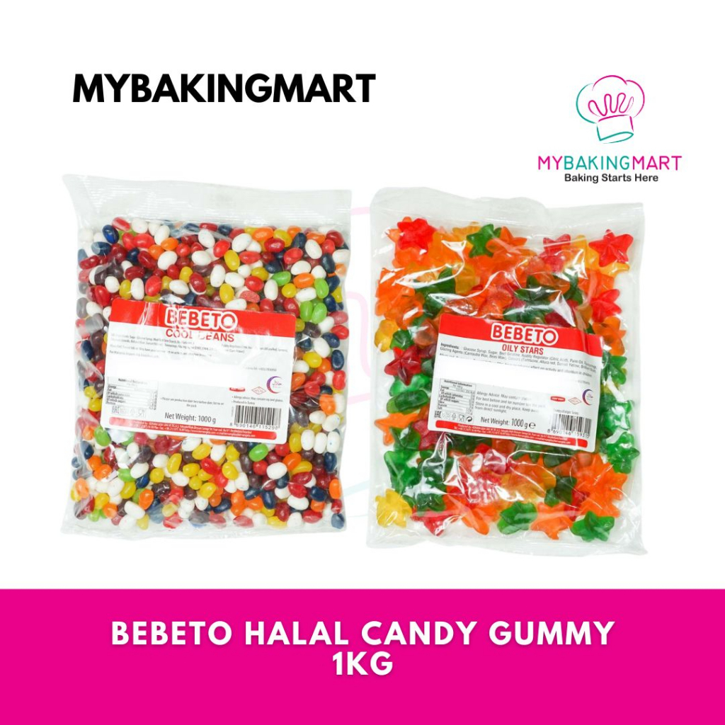 มายบากิงมาร์ท | Bebeto Hal Candy Gummy 1กก. - สําหรับงานปาร์ตี้, งานประตู, งานแต่งงาน, วันเกิด