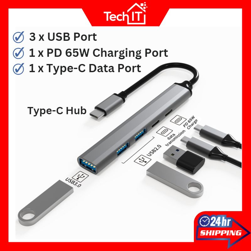 อะแดปเตอร์ USB Hub Type C Type C เป็นอะแดปเตอร์ USB C Hub Type C Hub Splitter Extender พร้อมพอร์ต PD