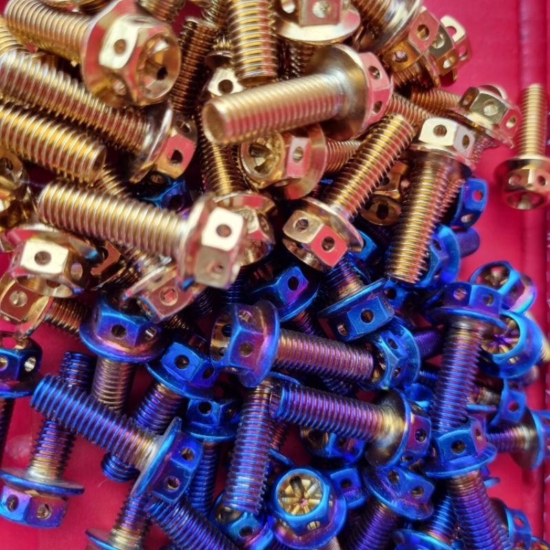 ( 1PC ) M8X25 SPORKET SKRU GOLD BLOT ALLOY SPOCKET SPOCKET FENDER FOOTREST COVER Y15Z Y15 Y15ZR YAMA