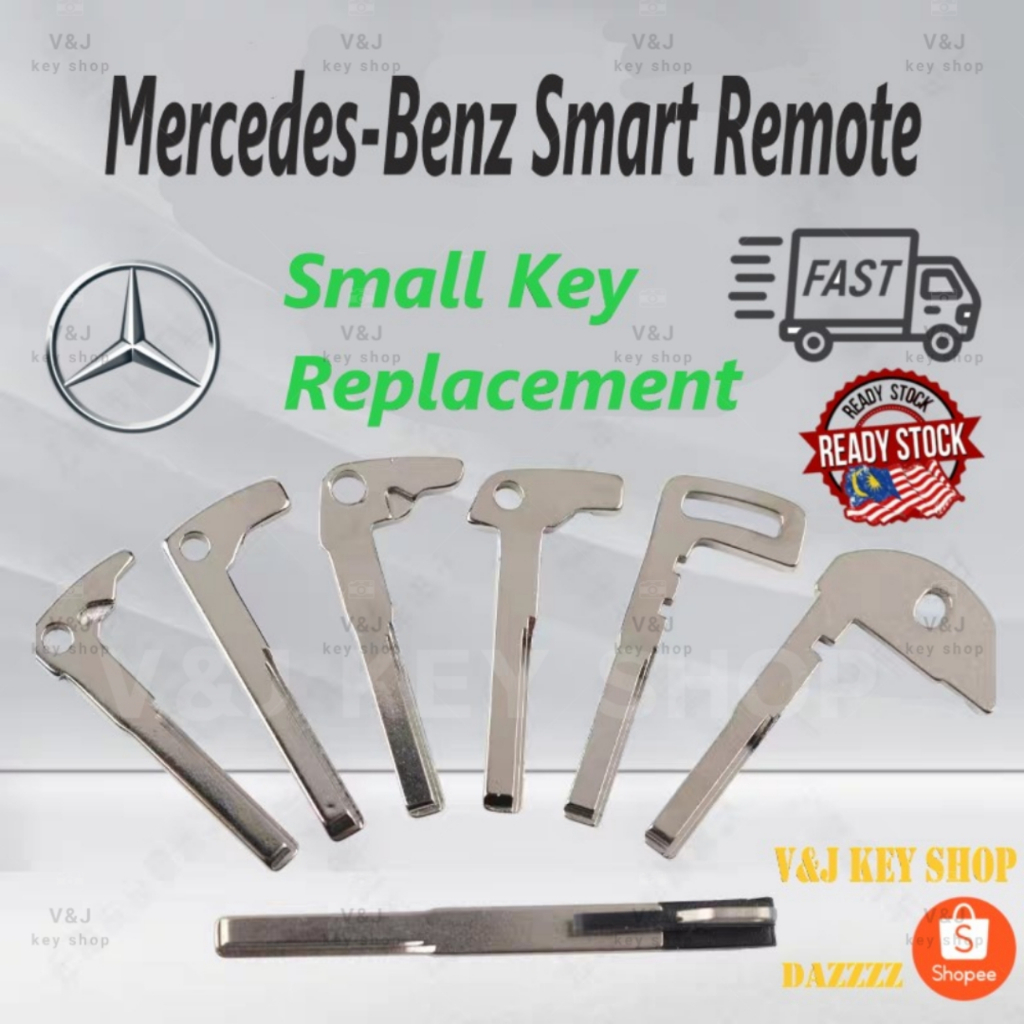 Mercedes benz กุญแจรถรีโมทคอนโทรลสมาร์ทการ์ดรองรับกุญแจขนาดเล็ก benz รถพิเศษโลหะกุญแจอะไหล่ปลอก