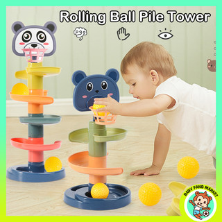 5 Layer Fun Rolling Slide Ball Kids Track Stacking Tower Gliding Ball Baby Children Early Educational Montensori Toys