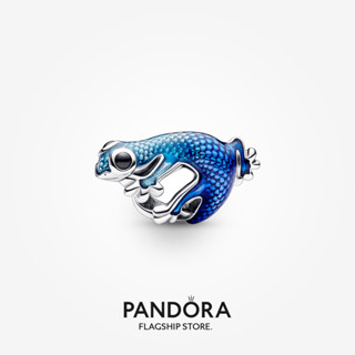 Pandora จี้ตุ๊กแกเมทัลลิก สีฟ้าเมทัลลิก ของขวัญวันเกิด สําหรับสุภาพสตรี p615