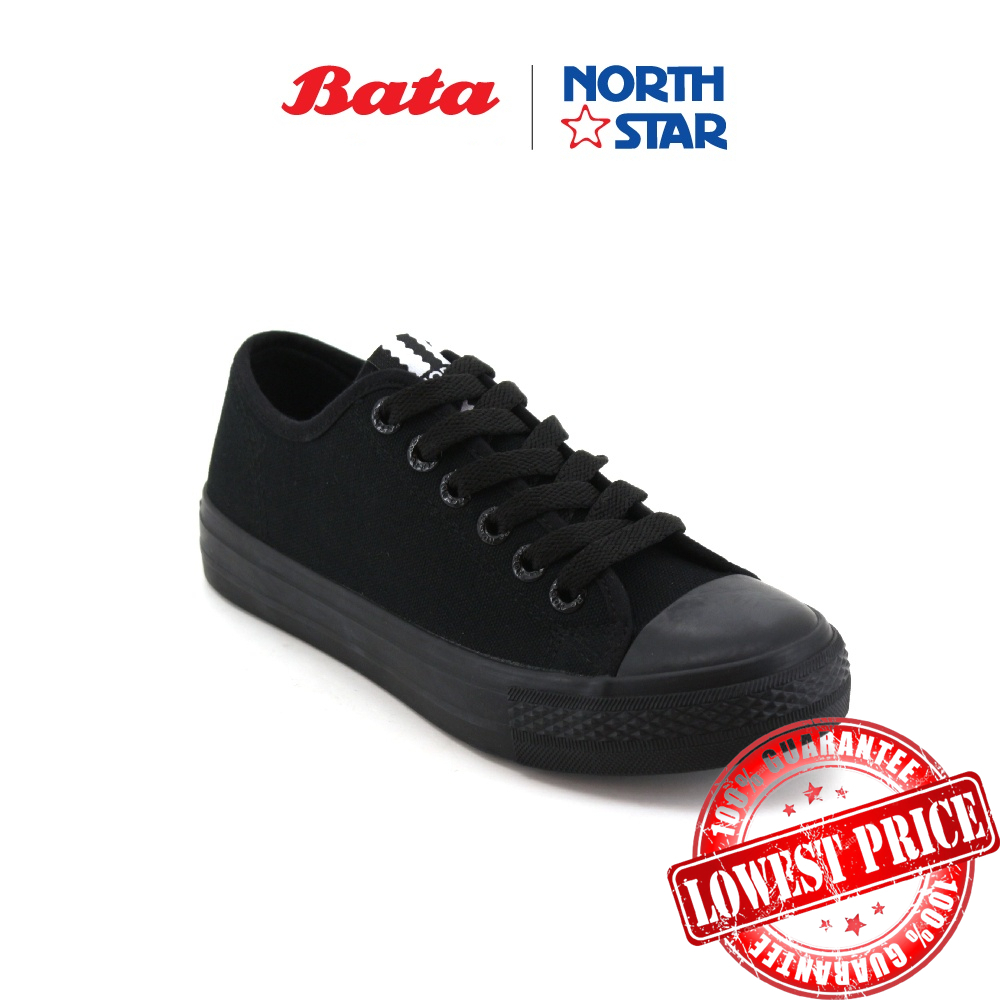 NORTH STAR รองเท้านักเรียนหญิงสีดําผ้าใบ NORTH STAR Kasut Sekolah Hitam Bertali 589-6503 889-6503 88