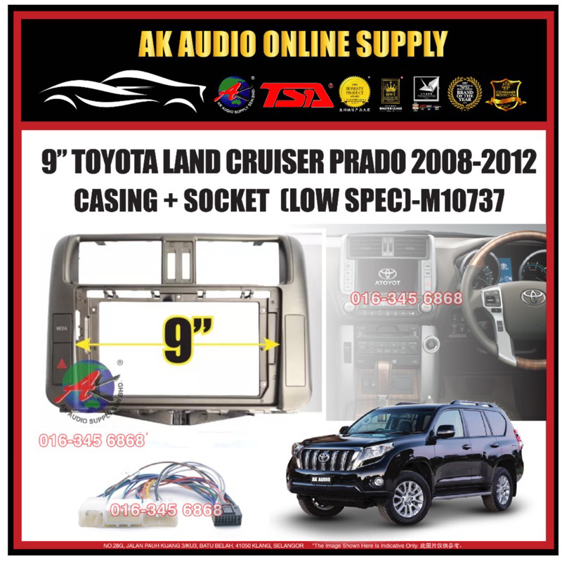 Toyota Land Cruiser Prado J150 2008 - 2012 ( Low Spec includ Button Switch ) เครื่องเล่น Android 9" 