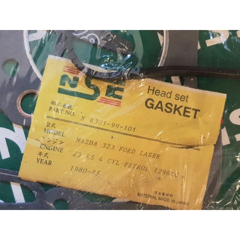 MAZDA 323 FORD LASER HEAD SET GASKET (1980-85)(E301-99-101), M/Z E1400(DE544MPA), FORD TELSTAR 1.8 (