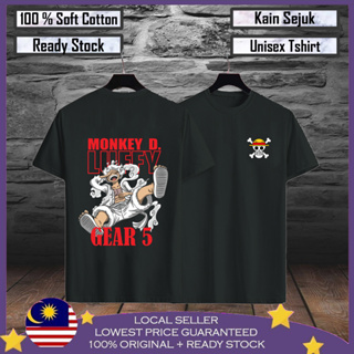 เสื้อยืด ผ้าฝ้าย 100% พิมพ์ลาย One Piece Monkey D Luffy Baju Viral Lelaki สําหรับผู้ชาย