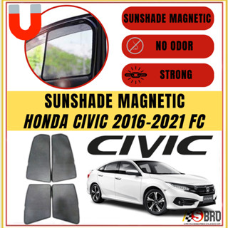 ม่านบังแดดแม่เหล็ก ป้องกันแสงสะท้อน สําหรับ Honda Civic 2016-2021 FC FK 4 ชิ้น