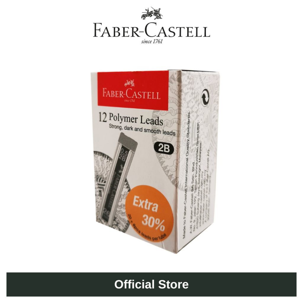 [Faber-Castell] Polymer Leads 0.5 (2B) 26 ตะกั่ว/หลอด (กล่อง 12 ชิ้น)