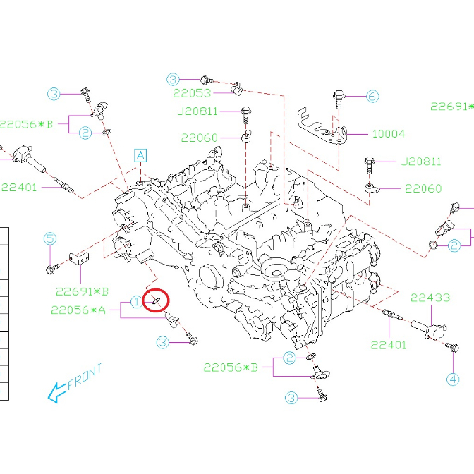 Subaru Camshaft Sensor O แหวน 13099AA020 BRZ WRX STI FA20 EJ257