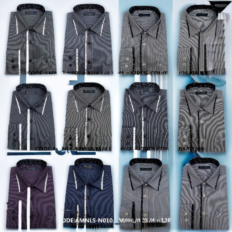 (M-2XL)MAN NORMAL FIT LONGSLEEVE LIGHT COLOUR OFFICE WEAR SHIRT