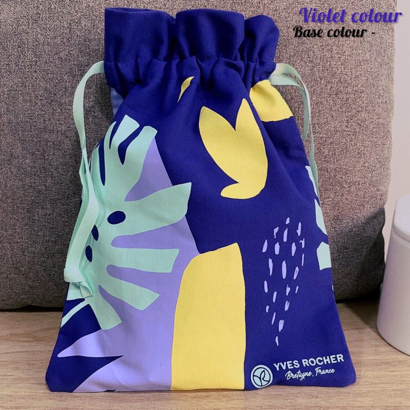 Yves Rocher BIG SIZE Canvas Drawstring Pocket Bag Storage Organizer Cosmetic Travel Makeup Dustbag P