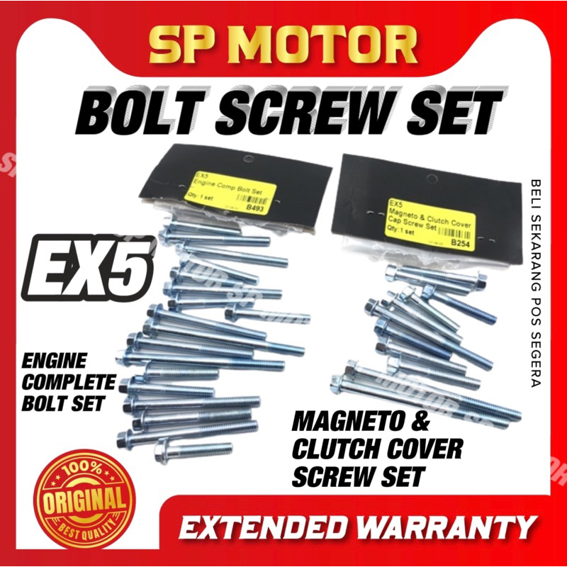 EX5 Hi Power Engine /// Magneto & Clutch Cover Cap Bolt SCREW SET / Magnetic Cover Spru