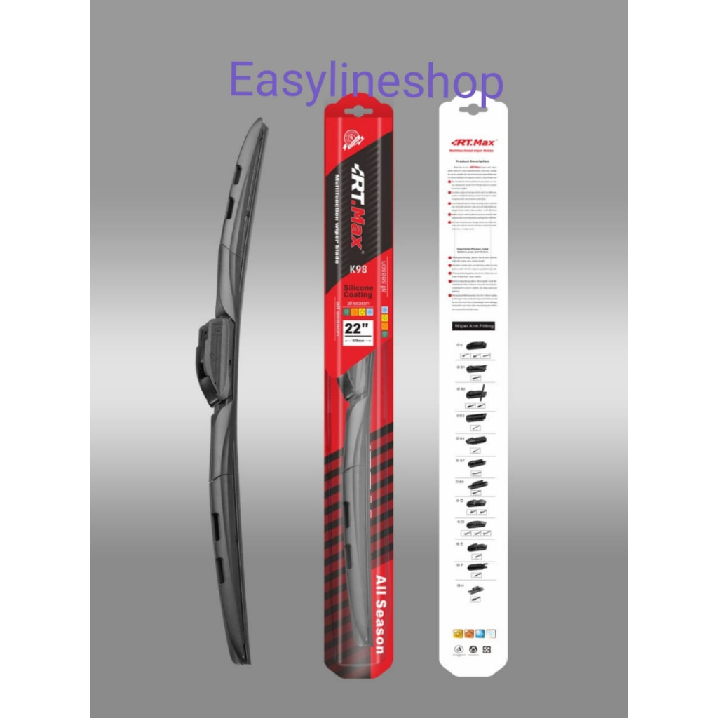 RT.Max Multi Clip ใบปัดน้ําฝนเคลือบซิลิโคน Honda CR-V CRV 2012 - 2018 ( 26" + 16 " )