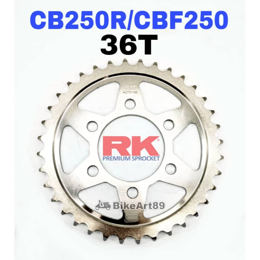 RK เฟืองเฟืองหลัง Honda CB250R 36T Premium Sprocket Belakang CB250 CB 250 Gigi 36T อุปกรณ์เสริมอะไหล