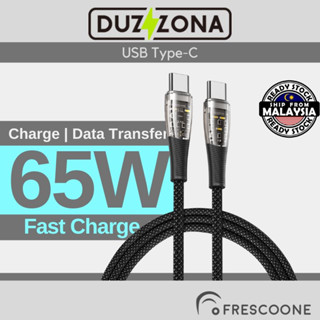 Duzzona A6 สายเคเบิล USB Type C PD 65W ชาร์จเร็ว ปลอดภัย / 480 Mbps สายไนล่อนถัก ถ่ายโอนข้อมูล