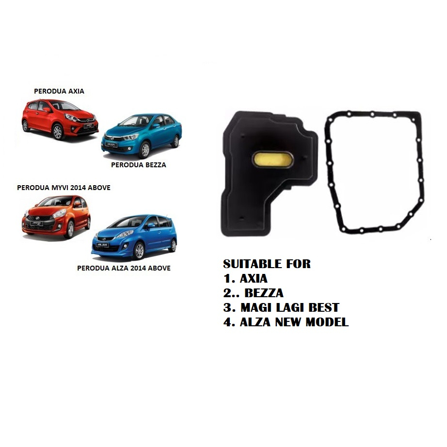 OEM AUTO FILTER / GEAR BOX FILTER & GASKET SET - PERODUA AXIA 1.0 / BEZZA 1.0 1.3 / MYVI 2014 ABOVE 