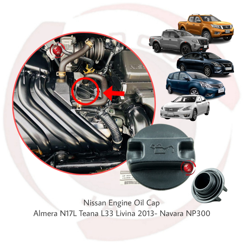 ฝาปิดน้ํามันเครื่อง Nissan Almera N17L N17L FL Teana L33L 2.0 Livina L10L-FL (13-) Navara D23T D23T 
