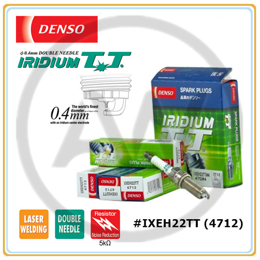 หัวเทียน DENSO Iridium TT IXEH22TT (4 ชิ้น) สําหรับ Proton Toyota Subaru Mazda Honda