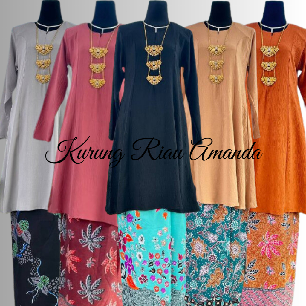 AMANDA KURUNG, SIZE S - 4XL, RIAU PESAK KURUNG, RUBBER TAKPAYAH KURUNG