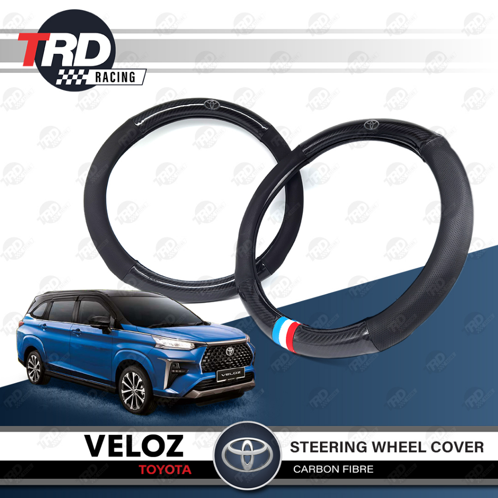 [ฝาครอบพวงมาลัย] Toyota VELOZ 2022 - 2024 หนังคาร์บอนไฟเบอร์ Penutup Stereng ไม่มีกลิ่นอุปกรณ์เสริม 2023 Bodykit