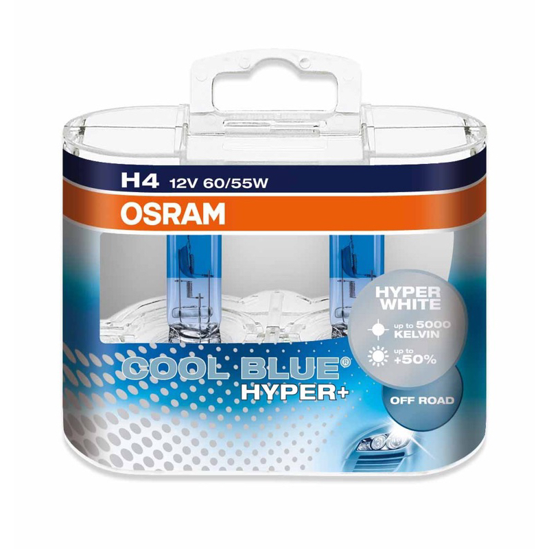 H4 ostram cool blue hyper + up to 50% 5000k bulb mentol