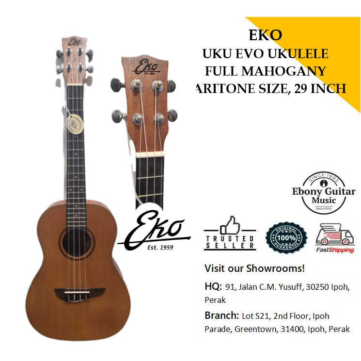 Eko - UKU EVO UKULELE BARITONE FULL MAHOGONY 29 INCH UKULELE