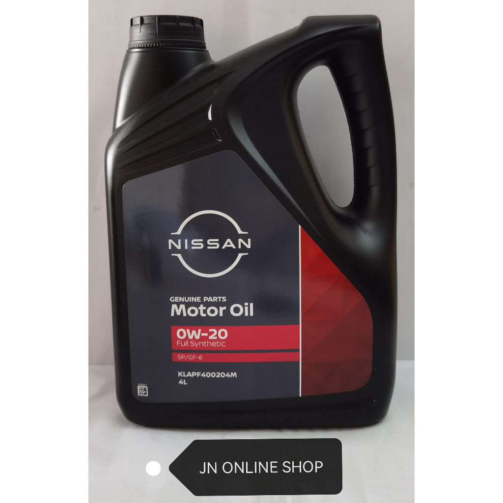 น้ํามันเครื่องสังเคราะห์แท้ Nissan 0W-20 SP/GF-6 (4 ลิตร) Nissan 100%