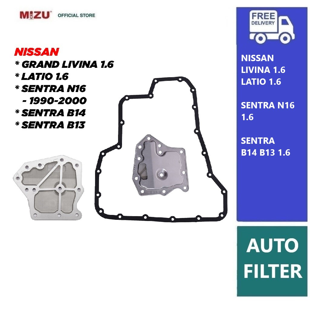MIZU NISSAN LATIO AUTO TRANSMISSION FILTER พร้อม GASKET ATF (31728-31X01)