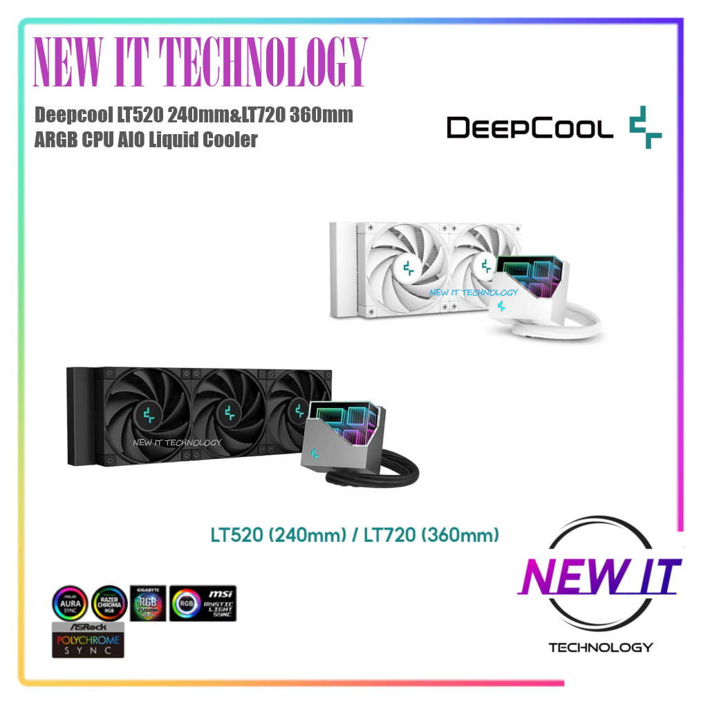Deepcool LT240 / LT520 240 มม.<360 / LT720 360 มม.ARGB CPU AIO Liquid Cooler HighPerformance Infinit