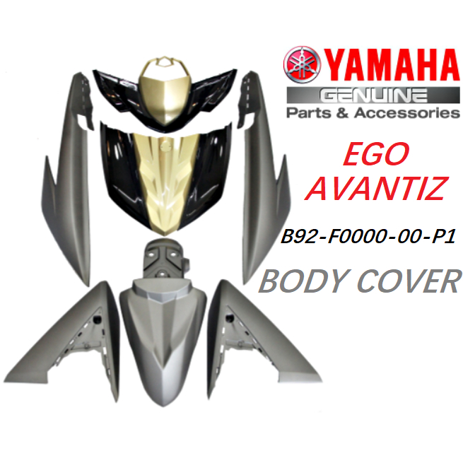 -YAMAHA EGO AVANTIZ BLACK GREY GOLD COVER SET BODY COVER SET - B92-F0000-00-P1 (MNM3)B921