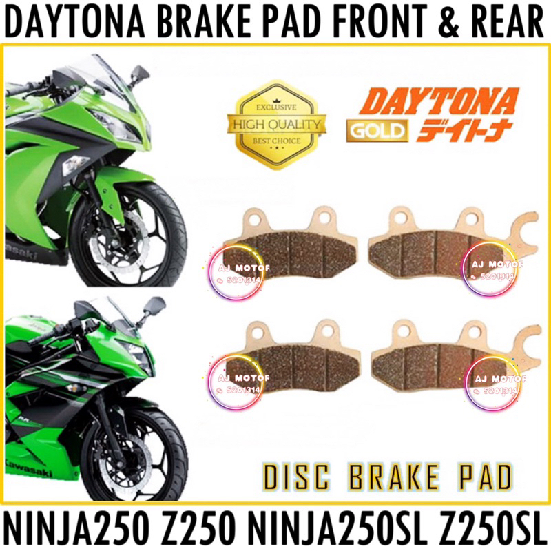 KAWASAKI NINJA250 Z250 Z250SL NINJA250SL ผ้าเบรกด้านหน้าและด้านหลัง NINJA 250 ZX250 SL แผ่นเบรค DEPA