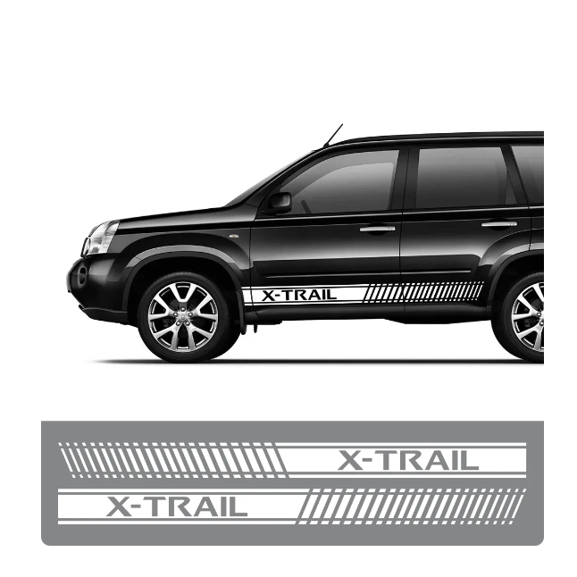 สติกเกอร์ประตูรถสําหรับ Nissan X Trail X-Trail T30 T31 T32 อุปกรณ์เสริมด้านข้างกระโปรงลายกีฬาจัดแต่ง