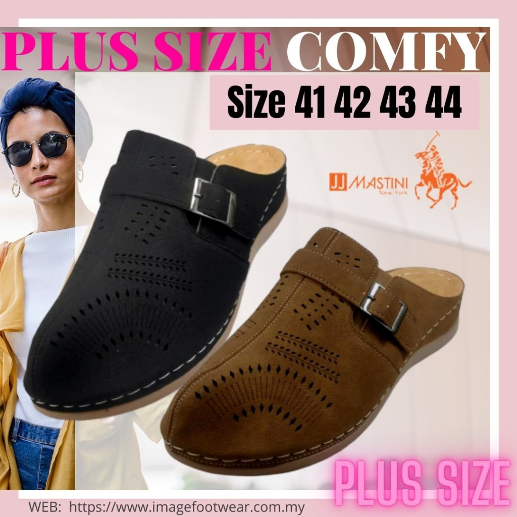 Jj Mastini Plus Size Comfort Slipper -PS 51-50320- Size 41 42 43 44 BLACK และ KHAKI Colour