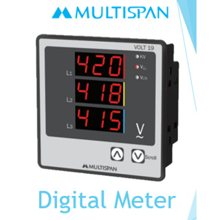 Multispan - โวลต์มิเตอร์ดิจิทัล 3 เฟส 3 จอแสดงผล โวลต์ - 19N 96X96