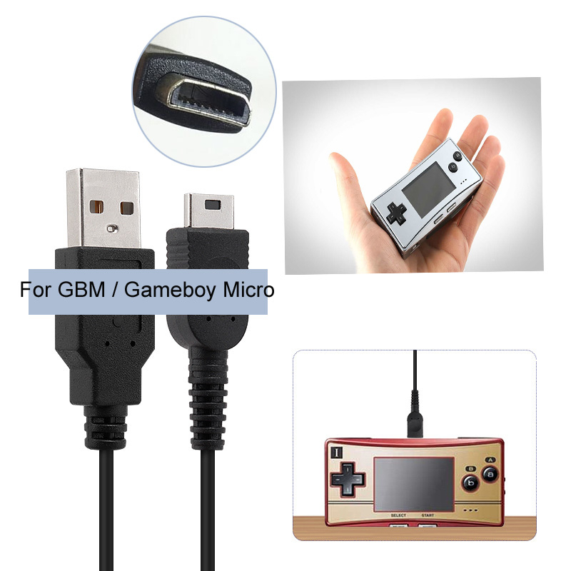 Gbm / Gameboy สายชาร์จ Micro Power สายชาร์จ USB เปลี่ยนได้ ยาว 1.2 เมตร