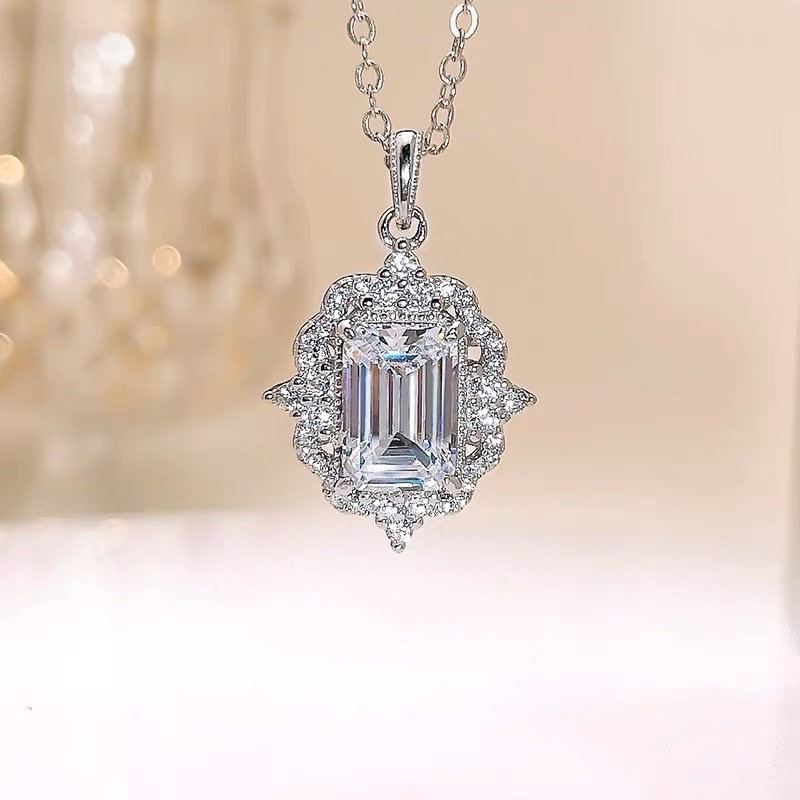 สร้อยคอเพชรจําลอง 3ct ขนาด 6x9 มม. 3ct