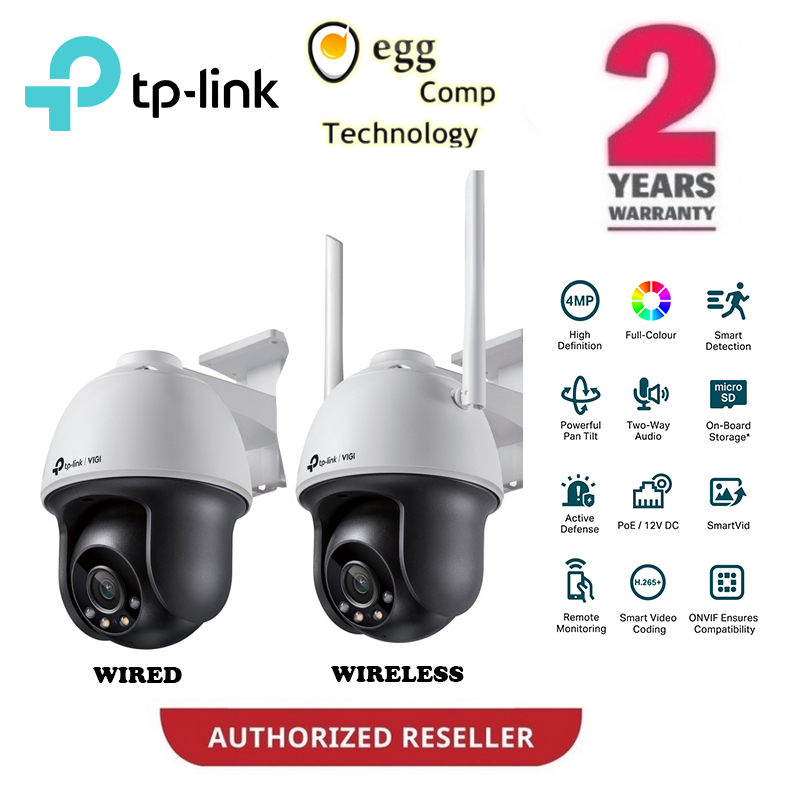 TP-Link 4MP Outdoor VIGI C540 Full-Color Wi-Fi Pan Tilt ความละเอียดสูง Bullet Network Camera & Wirel