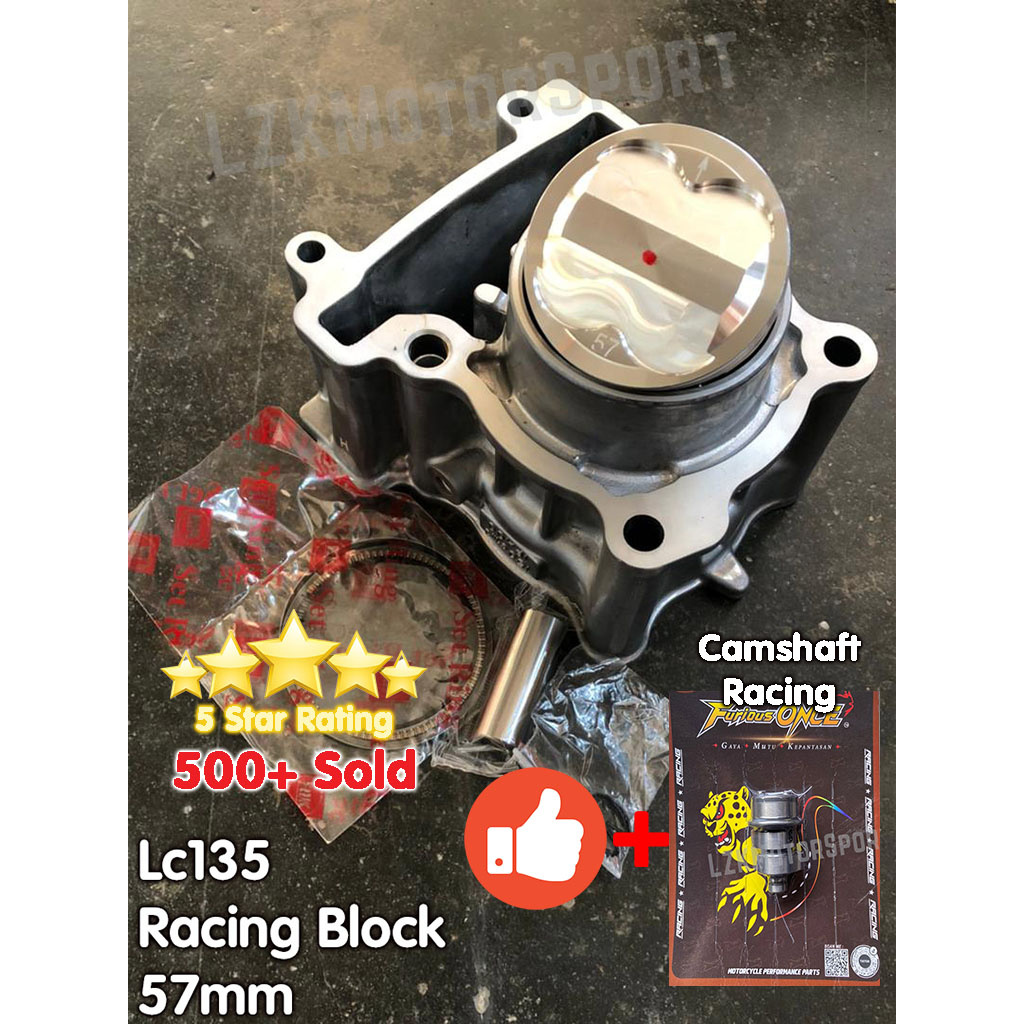 Lc135 Racing Block Yamaha Lc 135 Sandard 57 มม.60 มม.61 มม.62 มม.63 มม.65 มม.บล็อกAloy block besi