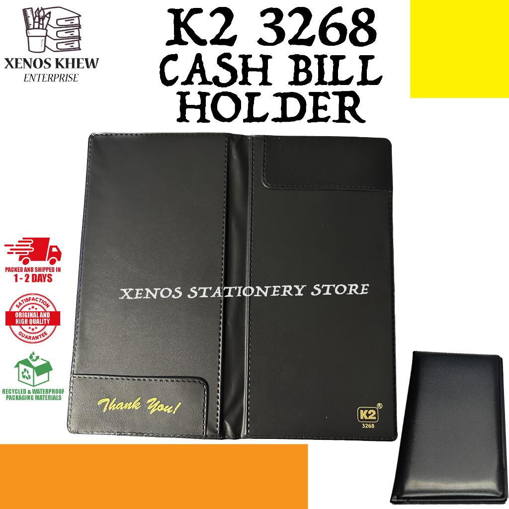 K2 3268 PVC CASH BILL HOLDER / RESTATURANT RECEIPT HOLDER