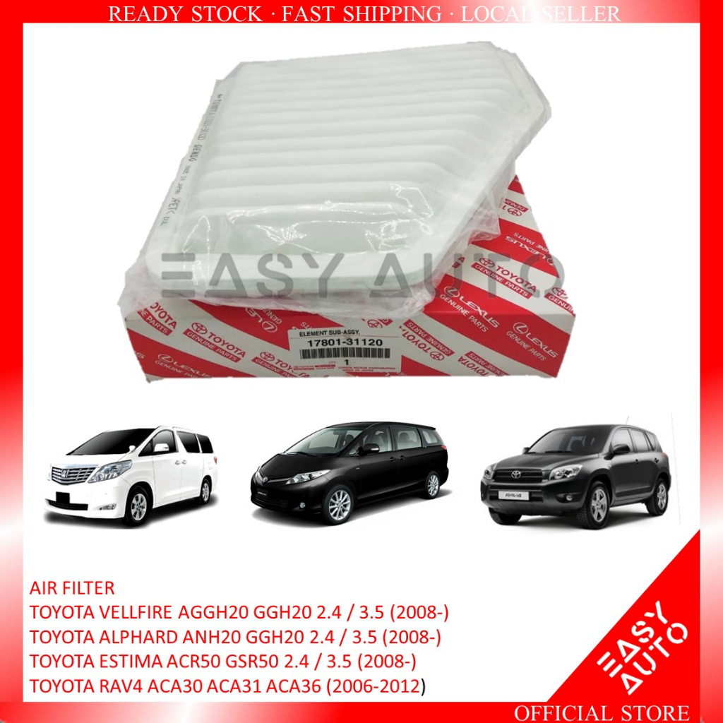 [AIR FILTER] TOYOTA-17801-31120 VELLFIRE AGGH20 GGH20 /ALPHARD ANH20 GGH20 /ESTIMA ACR50 GSR50 /RAV4