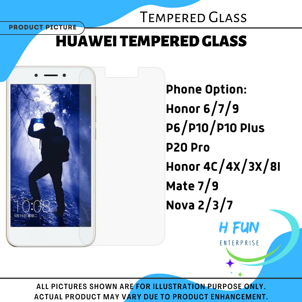 HFE Huawei Honor 6 7 9 P6 P10 P10 Plus P20 Plus Honor 4C 4X 3X Mate 7 9 กระจกนิรภัยใสป้องกันหน้าจอ (