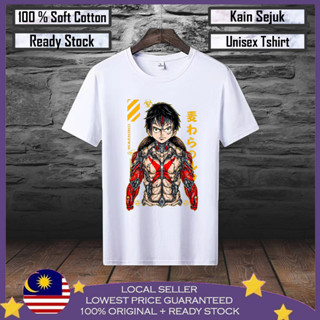 เสื้อยืด ผ้าฝ้าย 100% พิมพ์ลายหุ่นยนต์ Luffy Baju Lelaki Baju สําหรับผู้ชาย