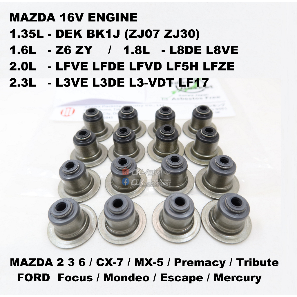 Sanwa Japan Viton ซีลวาล์ว - Mazda 2 3 6 CX7 MX5 / Ford Focus Mondeo DEK BK1J L3 L8 LF17 LF5H LFZE Z