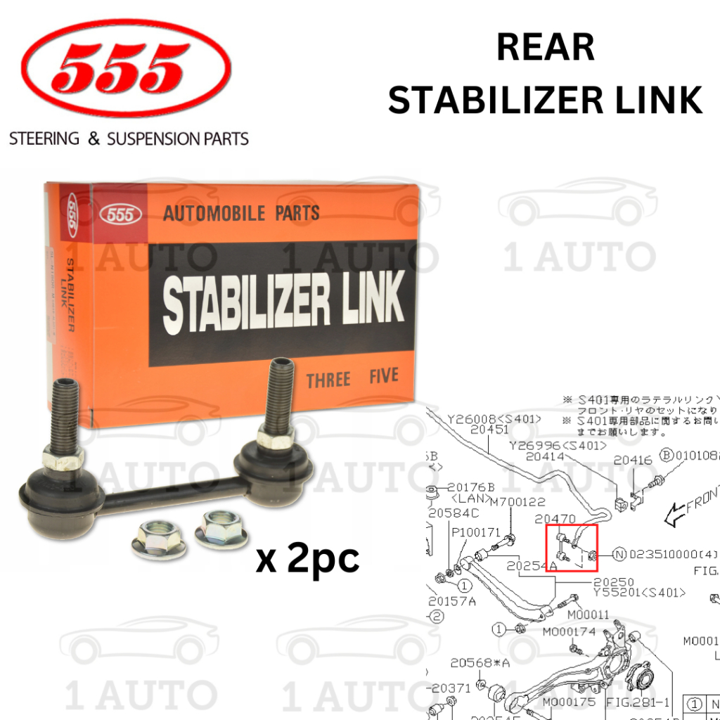 555 ด้านหลัง STABILIZER LINK SUBARU LEGACY BE5 2.0 BL5 BP5 2.0 (1 PAIR, SEPASANG)