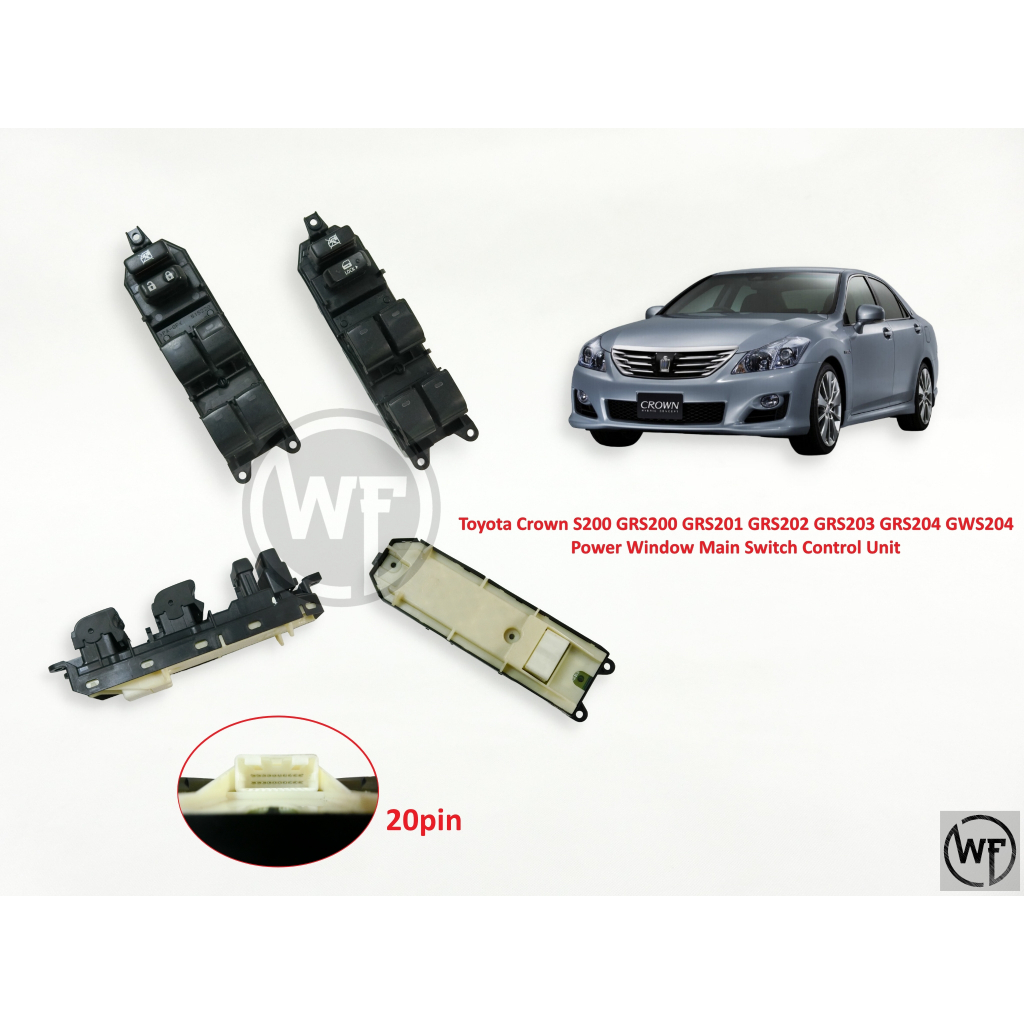 Toyota Crown S200 GRS200 GRS201 GRS202 GRS203 GRS204 GWS204 Power Window สวิตช์หลักชุดควบคุมใช้ 08-1