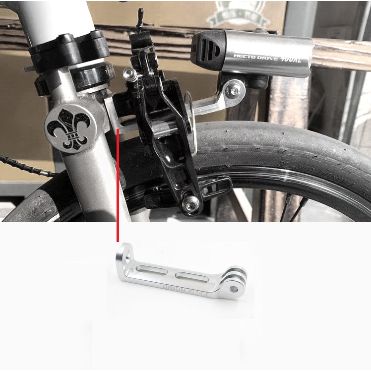 Union Jack Caliper ขายึดไฟหน้าสําหรับ Magicshine Cateye Ravemen Garmin Towild Brompton
