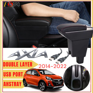 Perodua Axia 2014-2022 ที่เท้าแขนสองชั้น ปรับได้ พร้อมพอร์ตชาร์จ USB 7 พอร์ต สําหรับรถยนต์