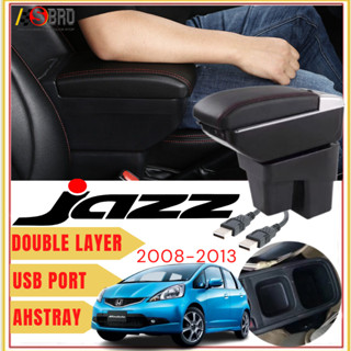 ที่เท้าแขนสองชั้น ปรับได้ พร้อมพอร์ตชาร์จ USB 7 พอร์ต สําหรับ Honda Jazz 2008-2013