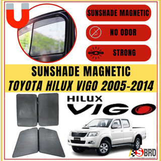 ม่านบังแดดแม่เหล็ก ป้องกันแสงสะท้อน สําหรับรถยนต์ Toyota Hilux Vigo 2008-2015 4 ชิ้น